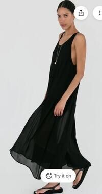 Trois NWT $250 Msrp Women’s Silky Sleeveless Connie Dress Size 1 Black P9